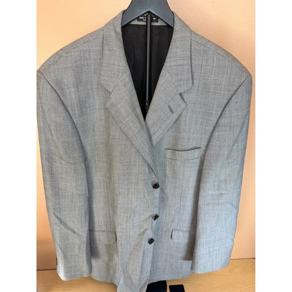 Paragon Clothing Ltd Mens 100% Wool 3-Button Blazer Grey Sport Coat 44T38 Canada